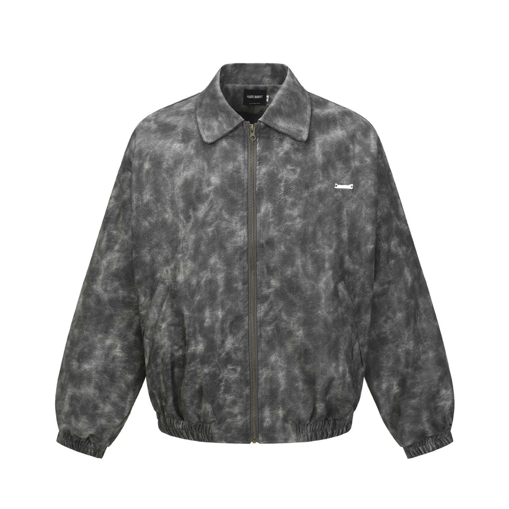 Python Pattern PU Leather Jacket for Men and Women, Casual Loose Fit