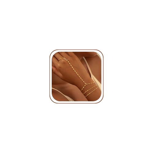 CHESKY Women's 14K Gold Plated Hand Chain Link Bracelets