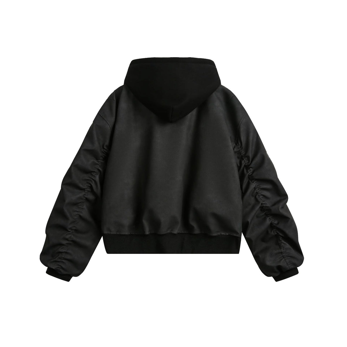 False Two-Piece Loose Oversized Short Hooded Jacket for Men