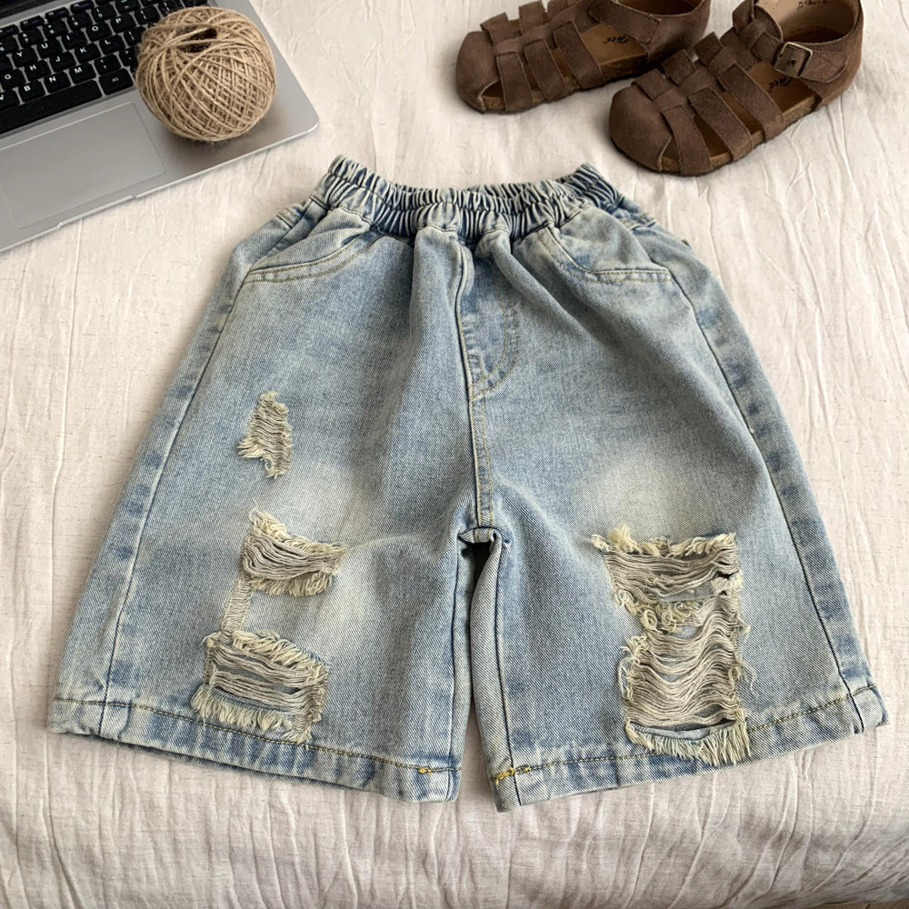 Children's summer shorts with holes