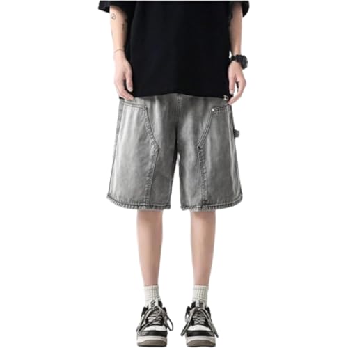 QJK Unisex Y2K Baggy Wide Leg Denim Shorts