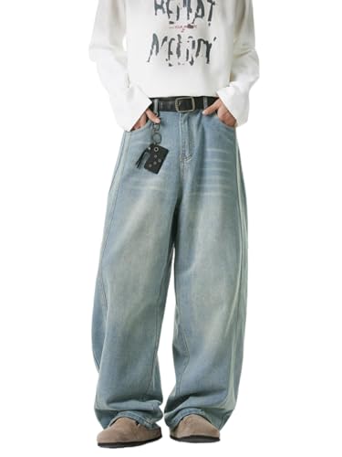 CAONAT Men's Baggy Hip Hop Denim Pants