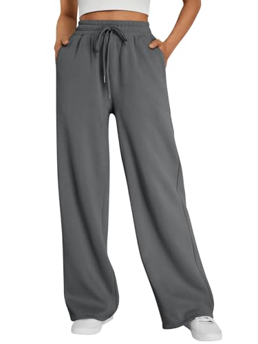 Trendy Queen Women's Wide Leg Fleece Lined Sweatpants