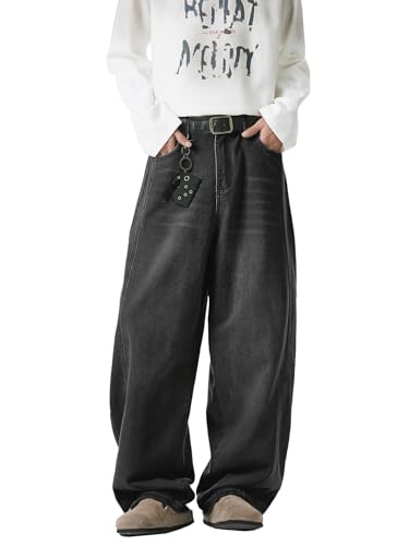 CAONAT Men's Baggy Wide Leg Skater Denim Jeans