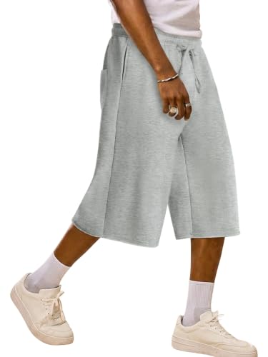 TITOMD Men's Y2K Baggy Knee Length Drawstring Sweat Shorts