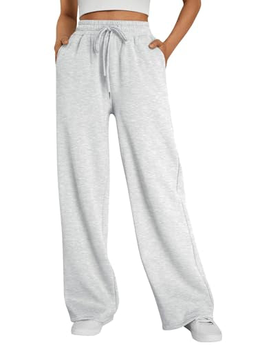 Trendy Queen Women's Wide Leg Fleece Lined Sweatpants