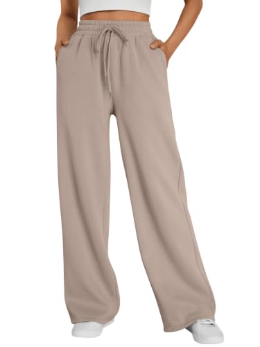 Trendy Queen Women's Wide Leg Fleece Lined Sweatpants