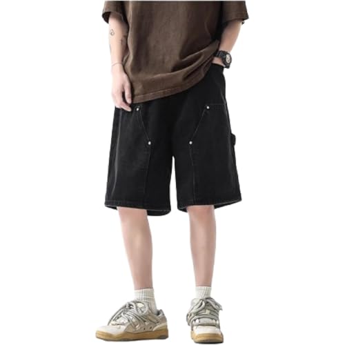 QJK Unisex Y2K Baggy Wide Leg Denim Shorts