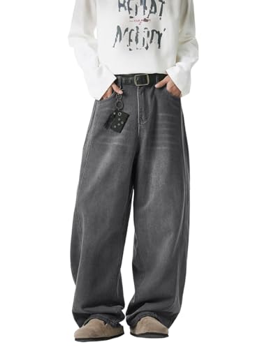 CAONAT Men's Baggy Wide Leg Skater Denim Jeans