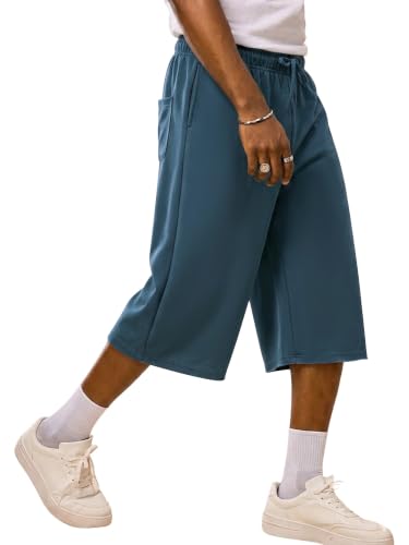 TITOMD Men's Y2K Baggy Knee Length Drawstring Sweat Shorts