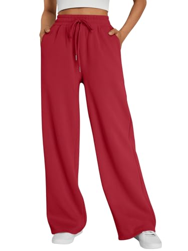 Trendy Queen Women's Wide Leg Fleece Lined Sweatpants