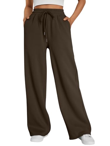 Trendy Queen Women's Wide Leg Fleece Lined Sweatpants