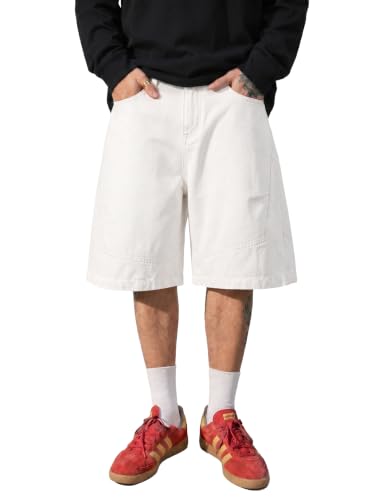 CAONAT Men's Vintage Y2K Baggy Wide Leg Denim Shorts
