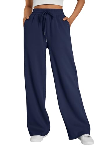 Trendy Queen Women's Wide Leg Fleece Lined Sweatpants