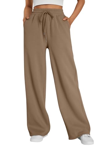 Trendy Queen Women's Wide Leg Fleece Lined Sweatpants