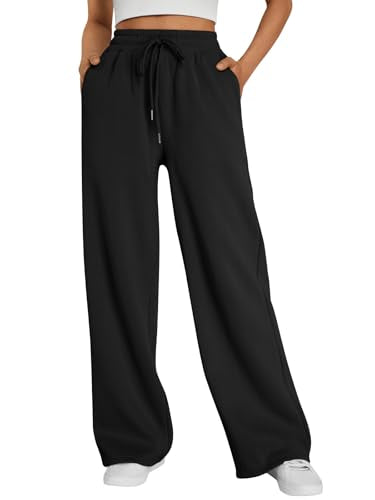 Trendy Queen Women's Wide Leg Fleece Lined Sweatpants