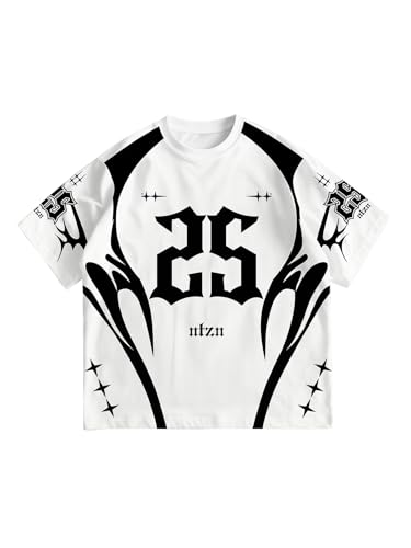 VIPWOLF Men's Number Graphic Oversized Baggy Jersey Shirts