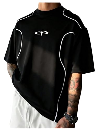 VIPWOLF Men's Number Graphic Oversized Baggy Jersey Shirts