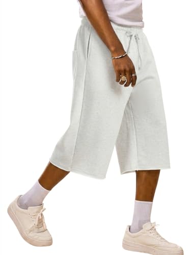 TITOMD Men's Y2K Baggy Knee Length Drawstring Sweat Shorts
