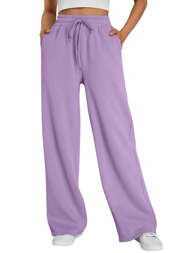 Trendy Queen Women's Wide Leg Fleece Lined Sweatpants