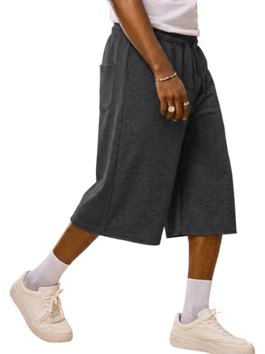TITOMD Men's Y2K Baggy Knee Length Drawstring Sweat Shorts