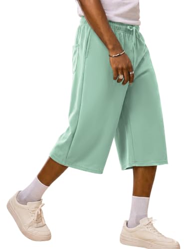 TITOMD Men's Y2K Baggy Knee Length Drawstring Sweat Shorts