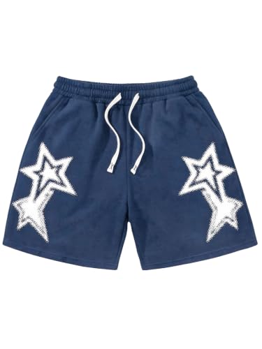 SOLY HUX Men's Star Graphic Baggy Wide Leg Shorts