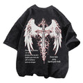 Lytiarul Men's Vintage Gothic Cross Grunge Oversized T-Shirt