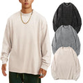 Arssm Men's Oversized Vintage Acid Wash Long Sleeve T-Shirt