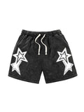 SOLY HUX Men's Star Graphic Baggy Wide Leg Shorts