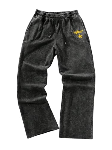 SOLY HUX Men's Y2k Baggy Sweatpants