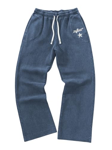 SOLY HUX Men's Y2k Baggy Sweatpants