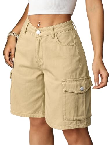 Eddoyee Women's Y2K Baggy Bermuda Cargo Denim Jorts