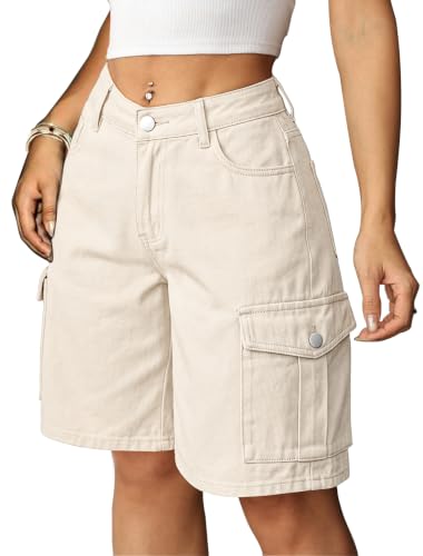 Eddoyee Women's Y2K Baggy Bermuda Cargo Denim Jorts