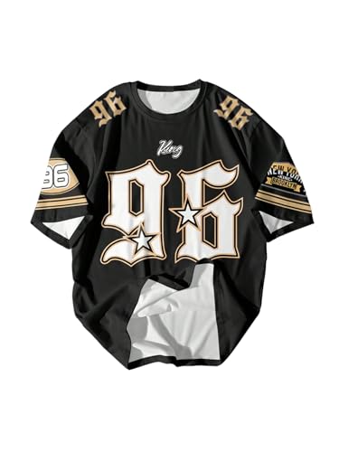 VIPWOLF Men's Number Graphic Oversized Baggy Jersey Shirts