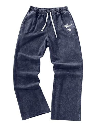 SOLY HUX Men's Y2k Baggy Sweatpants
