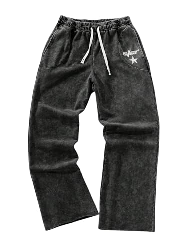 SOLY HUX Men's Y2k Baggy Sweatpants