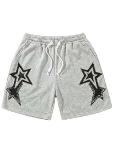 SOLY HUX Men's Star Graphic Baggy Wide Leg Shorts