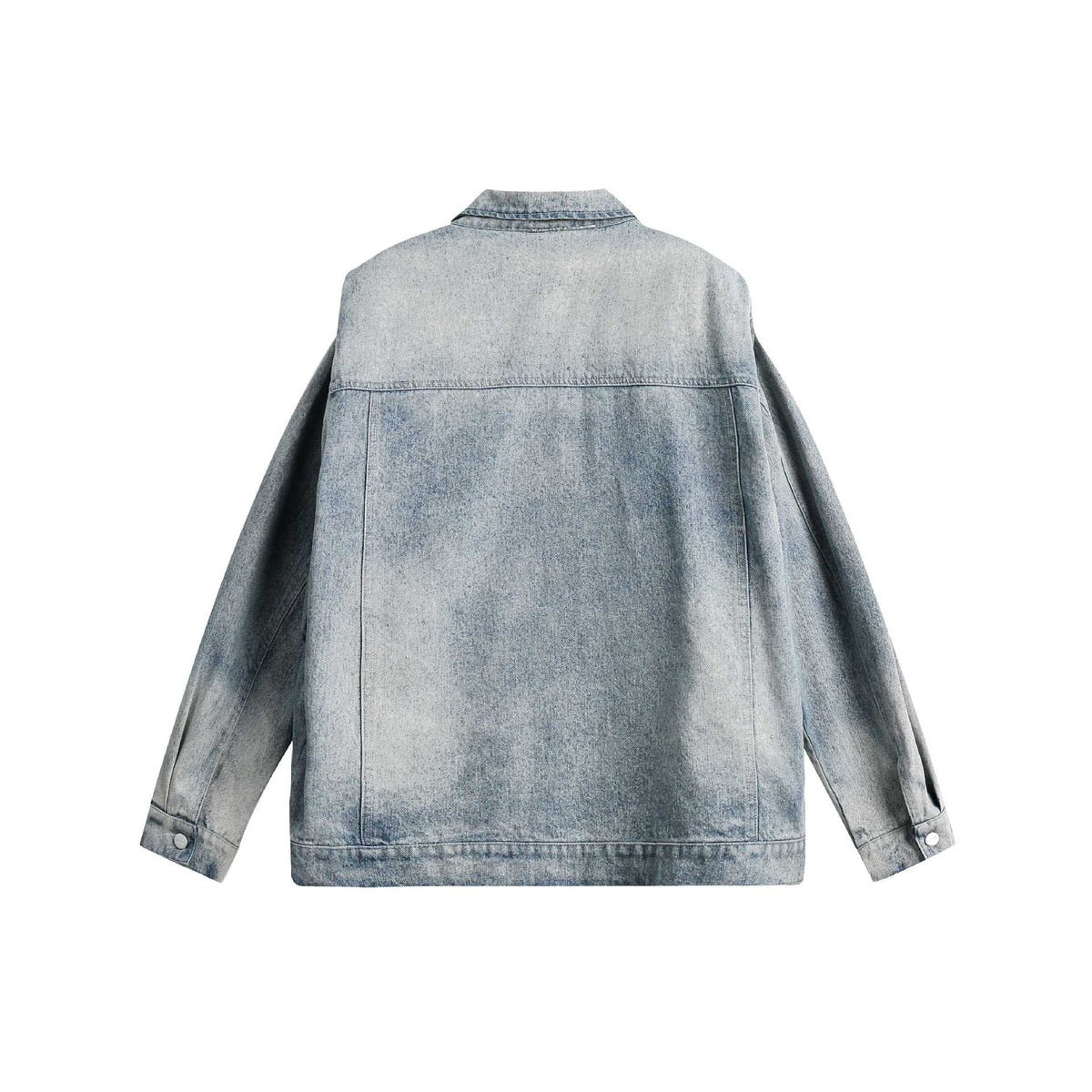 Heavy Worked Distressed Pad Shoulder Denim Straight Shoulder Jacket Men