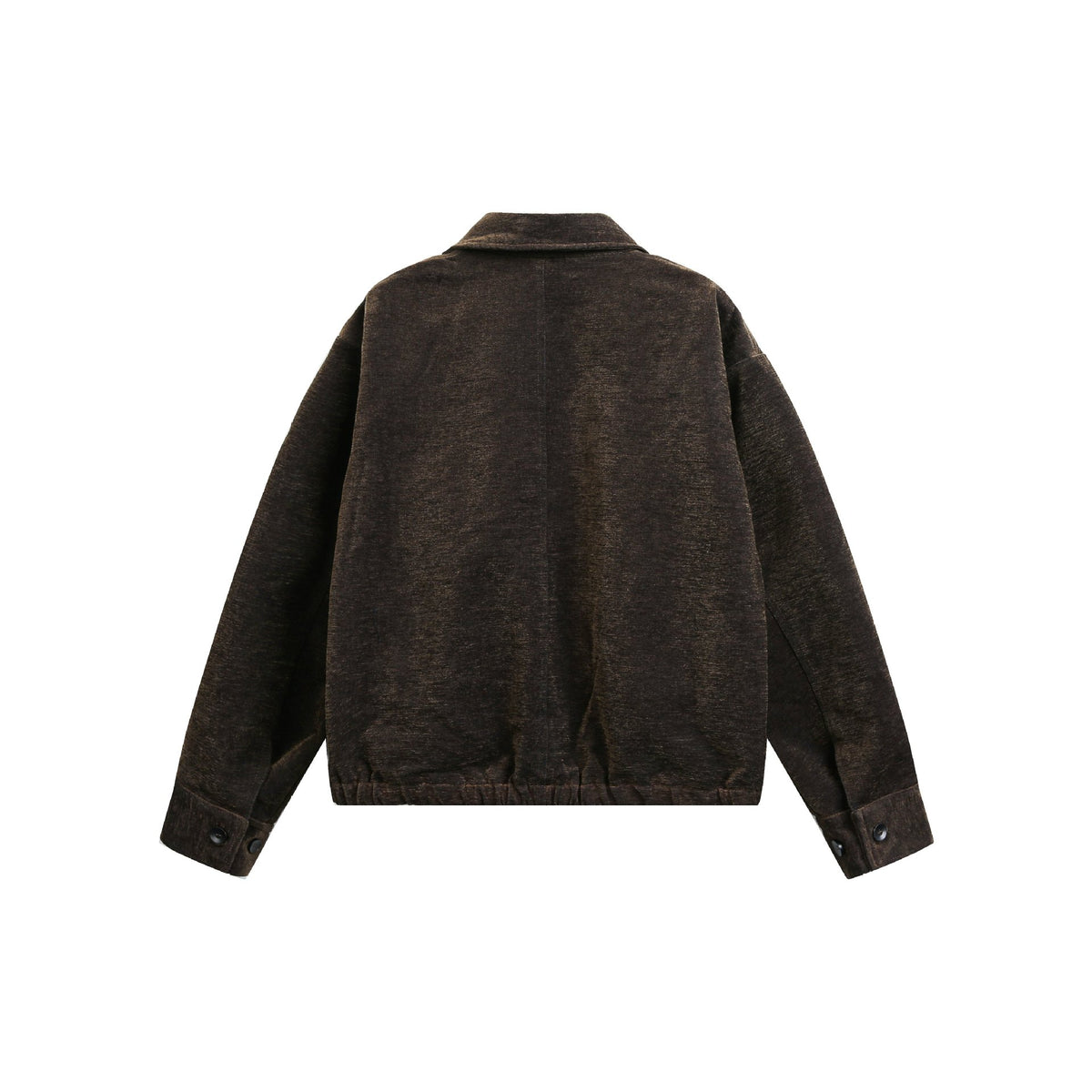 Vintage Textured Boxy Loose Solid Color Short Jacket for Men