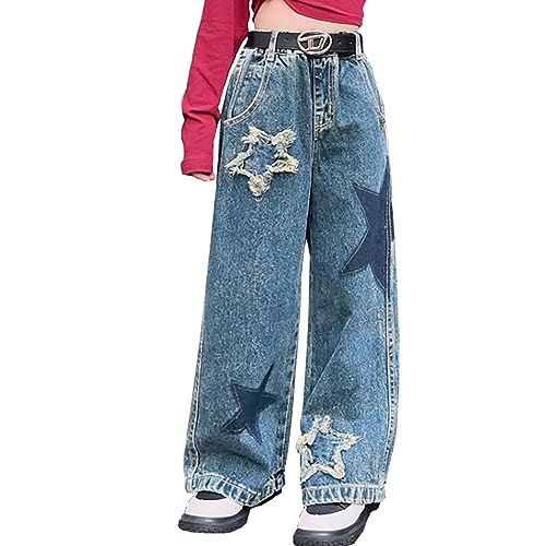 YaYabroe Girls' Distressed Baggy Wide Leg Jeans