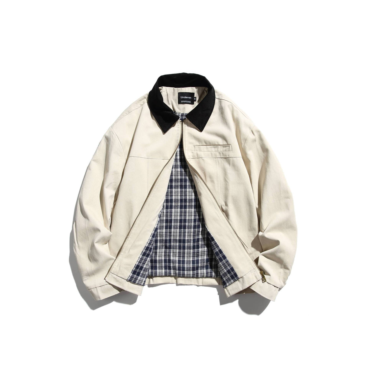 Loose Color-blocked Turn-down Collar Detroit Work Jacket for Men