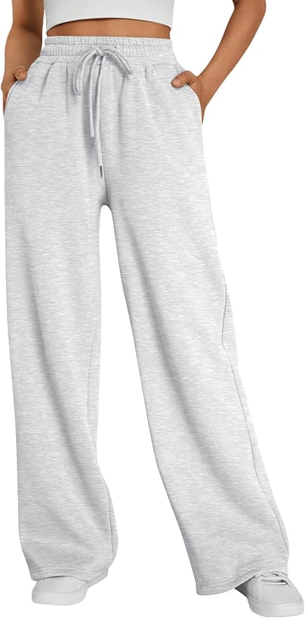 Trendy Queen Women's Wide Leg Fleece Lined Sweatpants