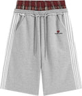 Aelfric Eden Unisex Plaid Double Waist Baggy Sweat Shorts