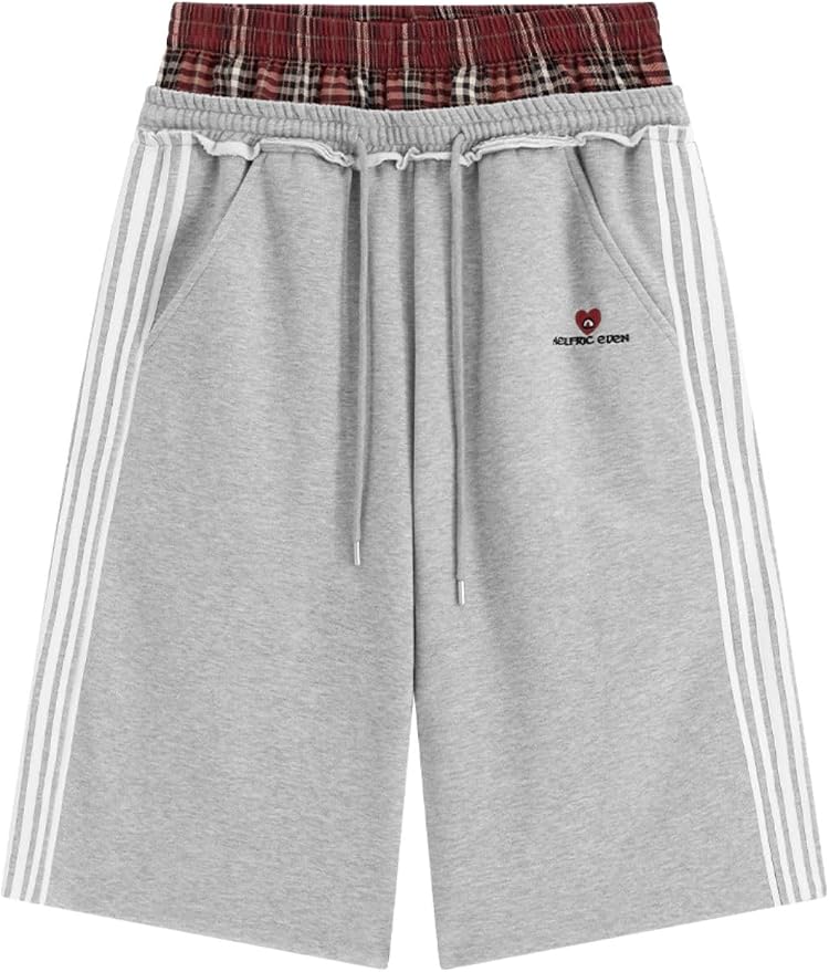 Aelfric Eden Unisex Plaid Double Waist Baggy Sweat Shorts