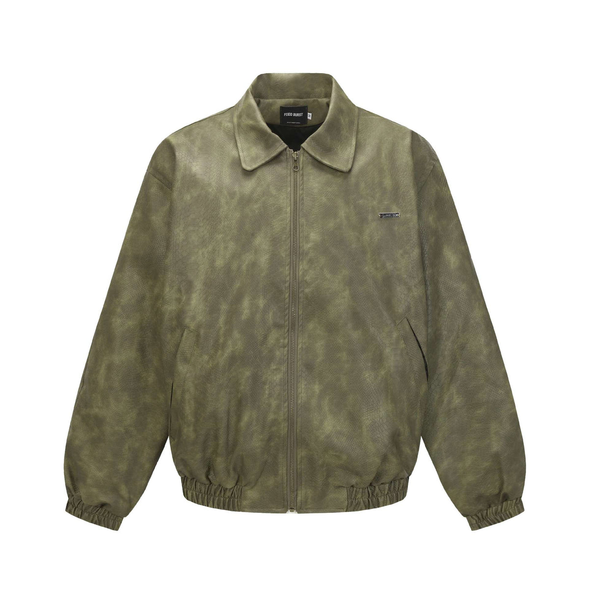 Python Pattern PU Leather Jacket for Men and Women, Casual Loose Fit