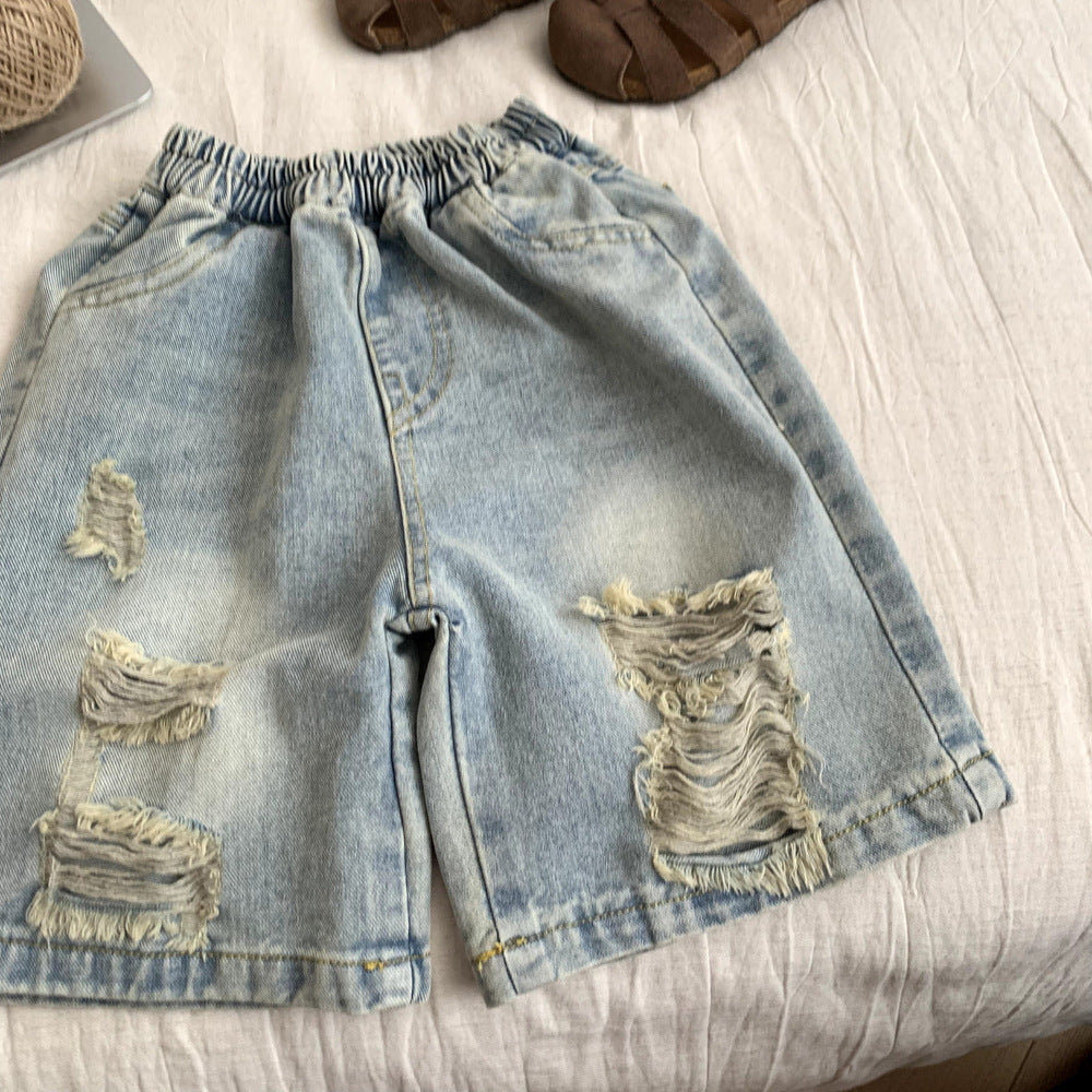 Children's summer shorts with holes
