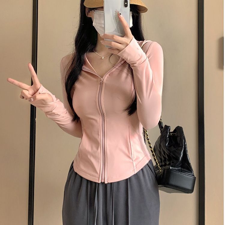 Sun Protection Jacket for Women, Summer Lightweight UV Protection Slim Fit Regular Shoulder Short Length Air Conditioning Cardigan Long Sleeve Outerwear