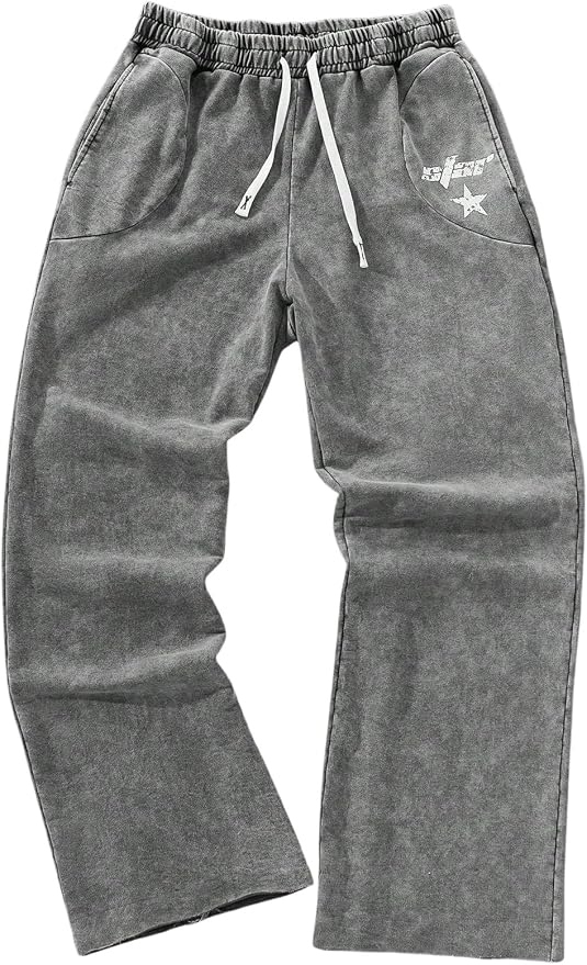 SOLY HUX Men's Y2k Baggy Sweatpants