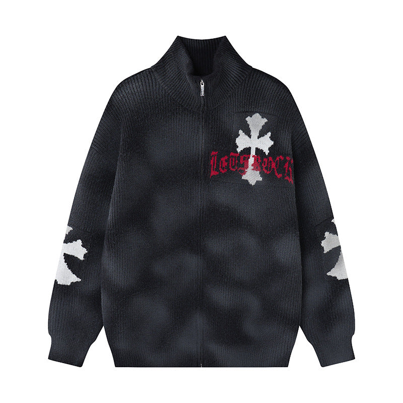Gradient tie dye cross coat